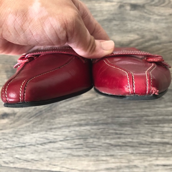 Karen Scott Carrie Red Leather Mules Heels - Picture 2 of 6